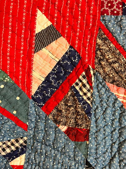 Scrappy String Unique Diamonds Country Quilt