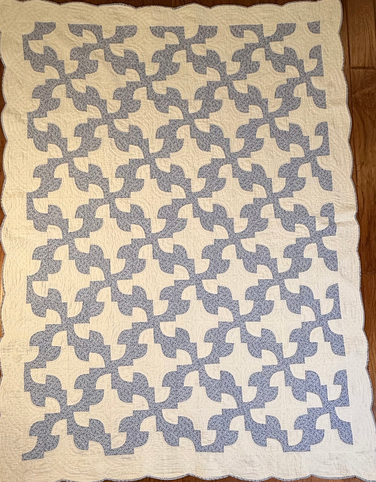 Fantastic Pair of Drunkards Paths Quilts, 2 of them one price