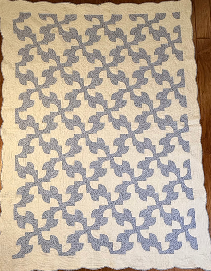 Fantastic Pair of Drunkards Paths Quilts, 2 of them one price