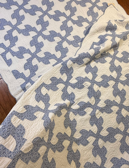 Fantastic Pair of Drunkards Paths Quilts, 2 of them one price