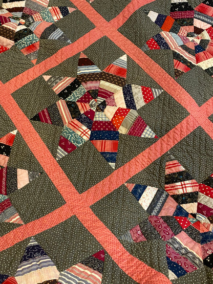 Scrappy String  Stars-  A Pennsylvania Quilt