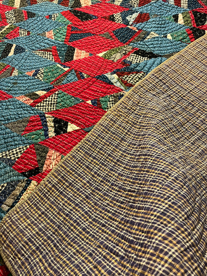 Scrappy String Unique Diamonds Country Quilt