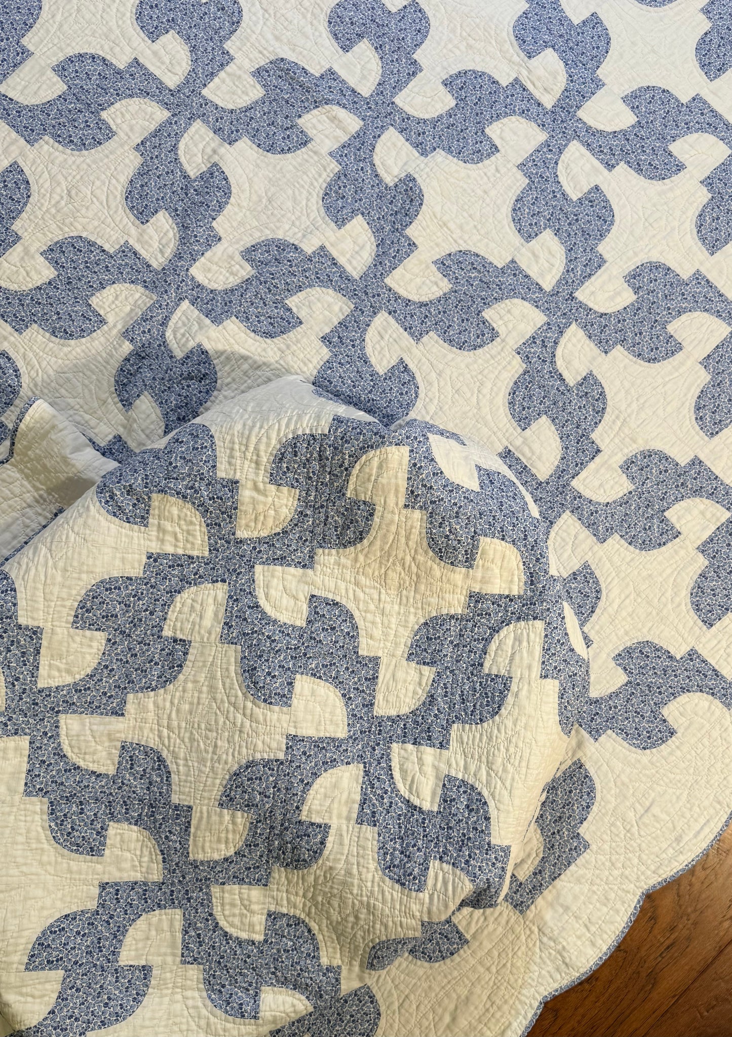 Fantastic Pair of Drunkards Paths Quilts, 2 of them one price