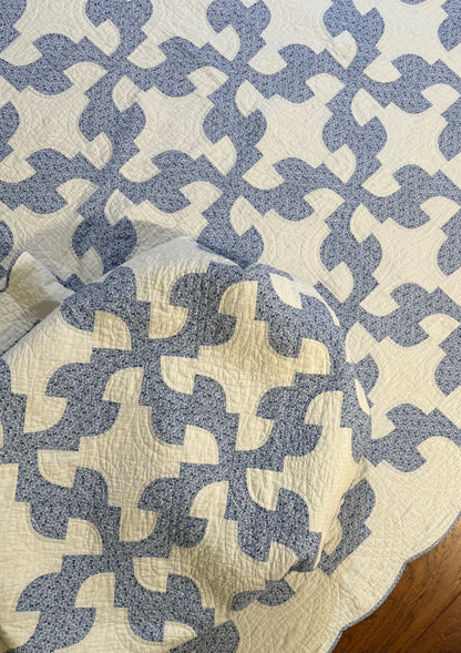 Fantastic Pair of Drunkards Paths Quilts, 2 of them one price