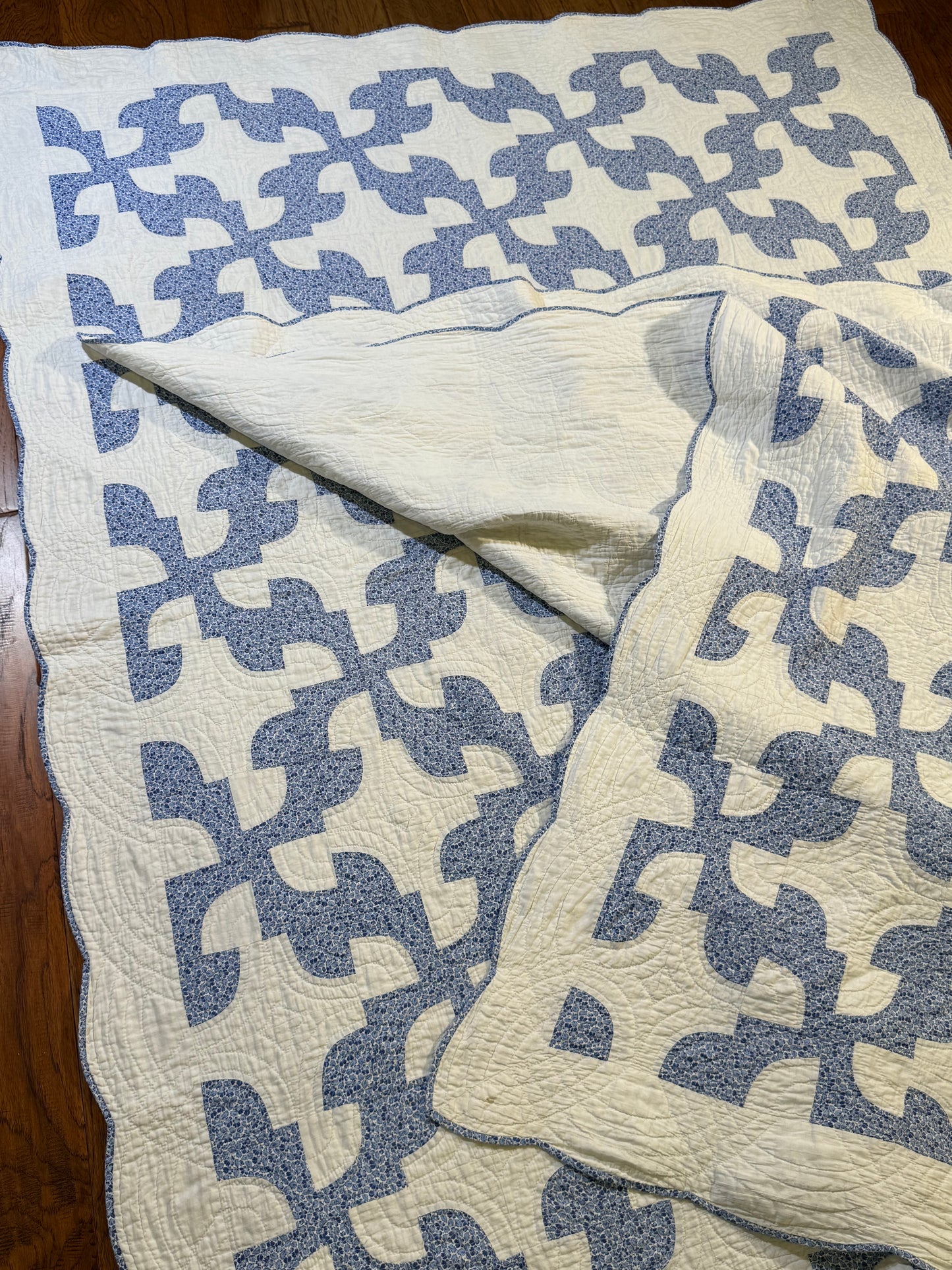 Fantastic Pair of Drunkards Paths Quilts, 2 of them one price