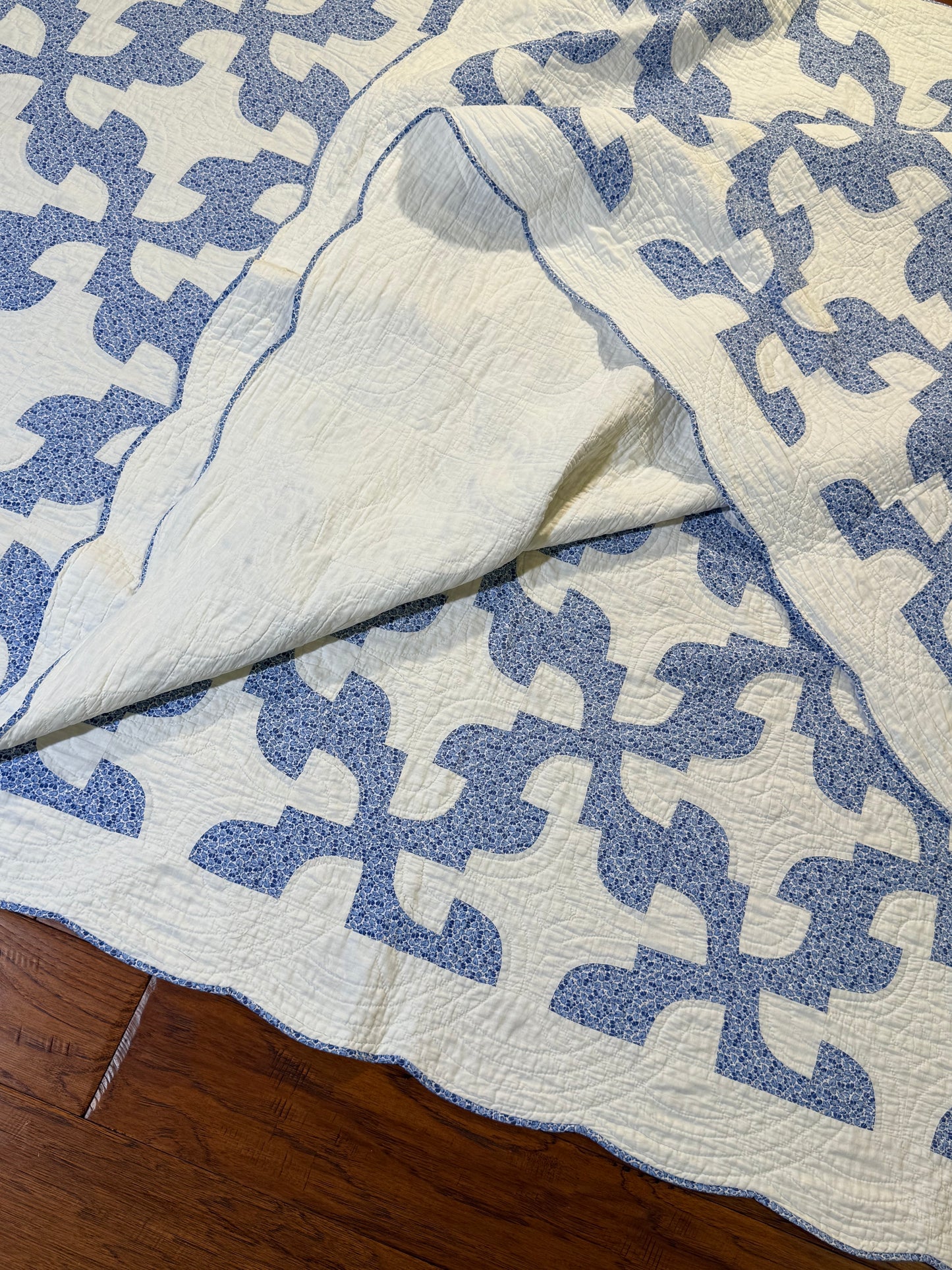 Fantastic Pair of Drunkards Paths Quilts, 2 of them one price