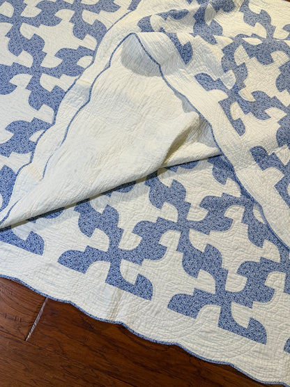 Fantastic Pair of Drunkards Paths Quilts, 2 of them one price