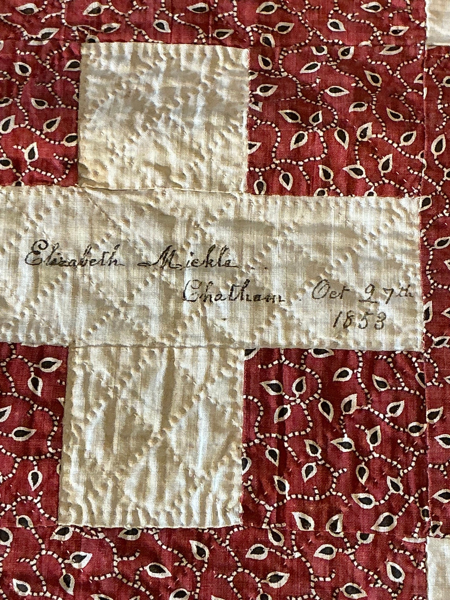 Early 1853 New York Signature Album Quilt