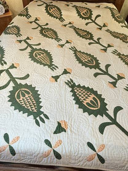 Early Pineapple Appliqué Quilt