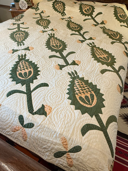 Early Pineapple Appliqué Quilt