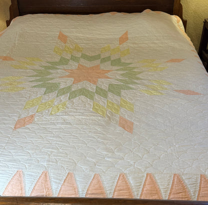 Detailed Lone Star Quilt with Border