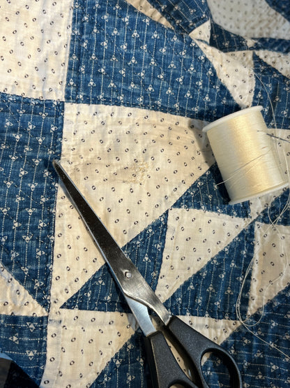 Corn and Beans Quilt in Blues