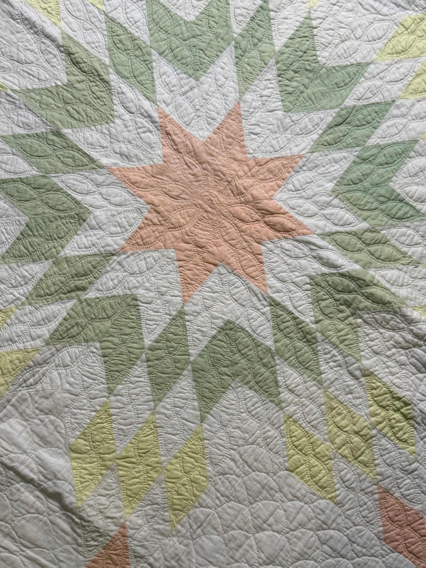 Detailed Lone Star Quilt with Border