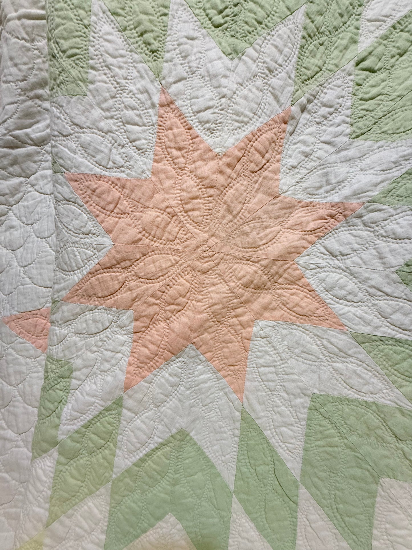 Detailed Lone Star Quilt with Border