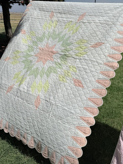 Detailed Lone Star Quilt with Border