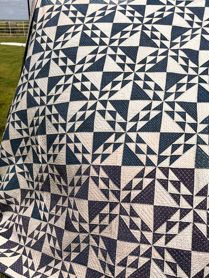 Corn and Beans Quilt in Blues
