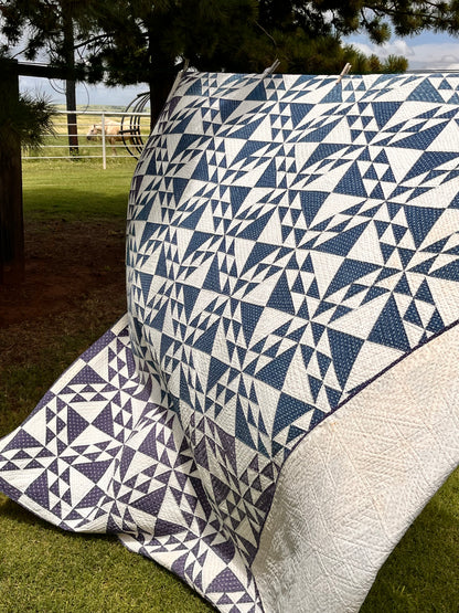 Corn and Beans Quilt in Blues