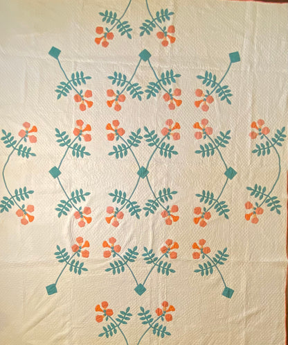 Trumpet Vines Mountain Mist Appliqué  Quilt