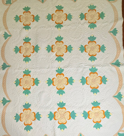 Fine Ohio Rose Quilt in Yellows