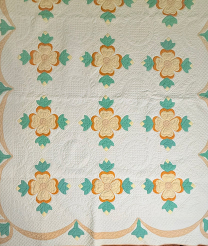 Fine Ohio Rose Quilt in Yellows