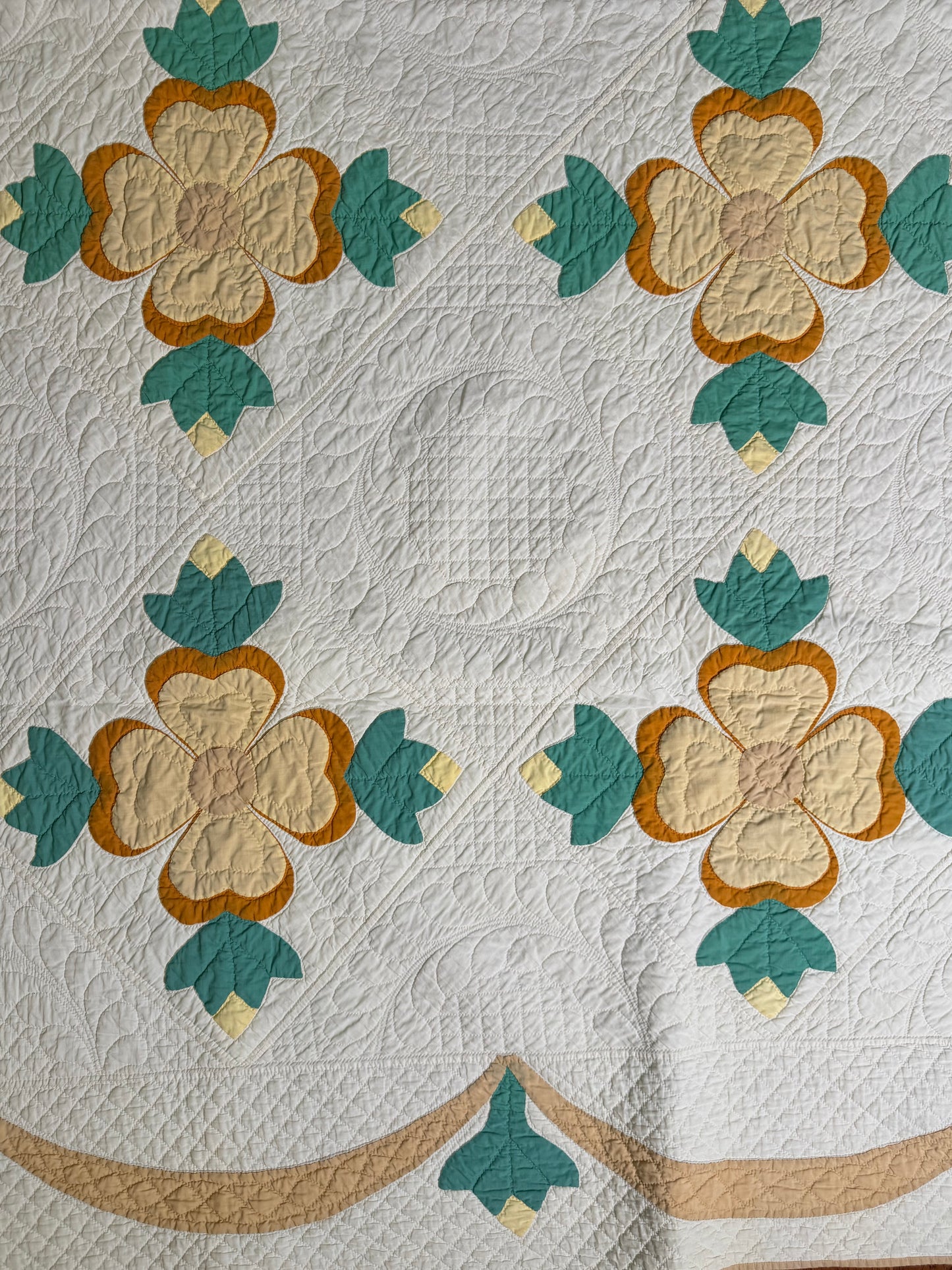 Fine Ohio Rose Quilt in Yellows