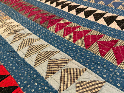 Outstanding Flying Geese Antique Quilt