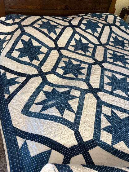 Signed Dated Variable Stars Quilt with Garden Maze Setting