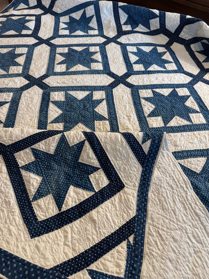 Signed Dated Variable Stars Quilt with Garden Maze Setting