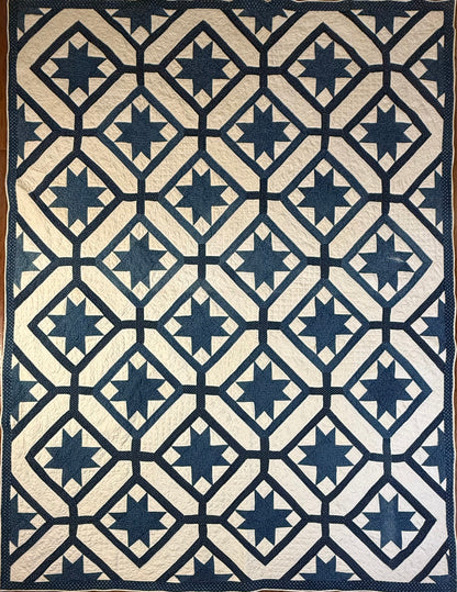 Signed Dated Variable Stars Quilt with Garden Maze Setting