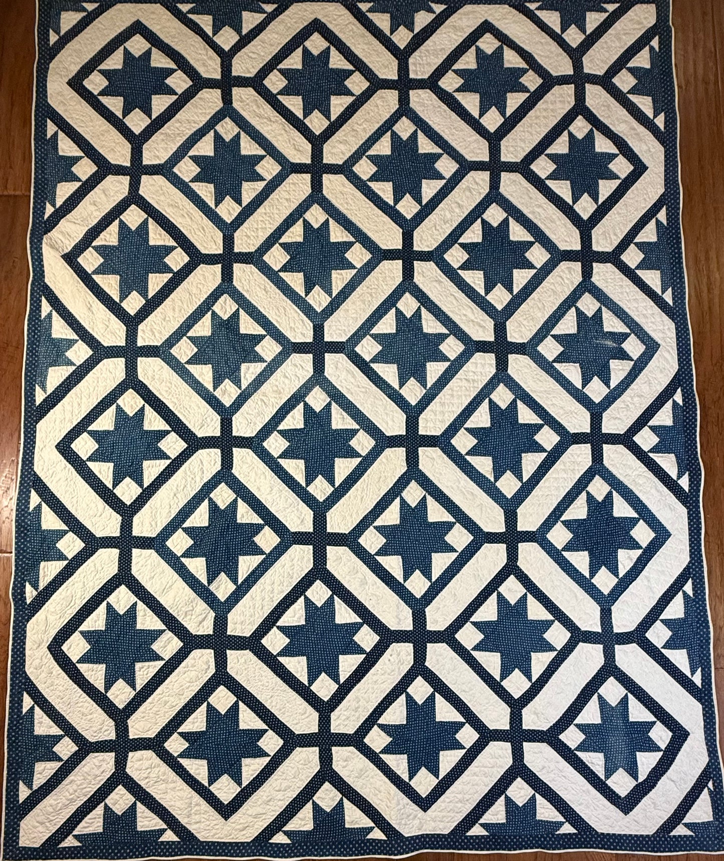 Signed Dated Variable Stars Quilt with Garden Maze Setting