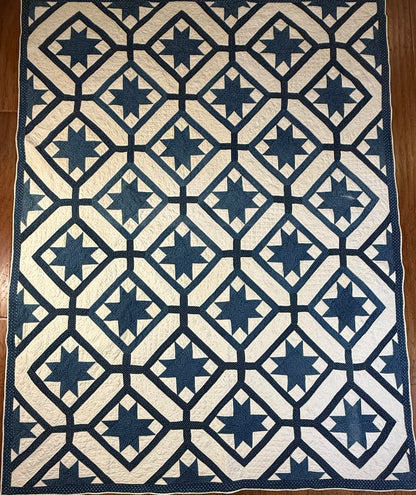 Signed Dated Variable Stars Quilt with Garden Maze Setting