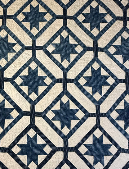 Signed Dated Variable Stars Quilt with Garden Maze Setting