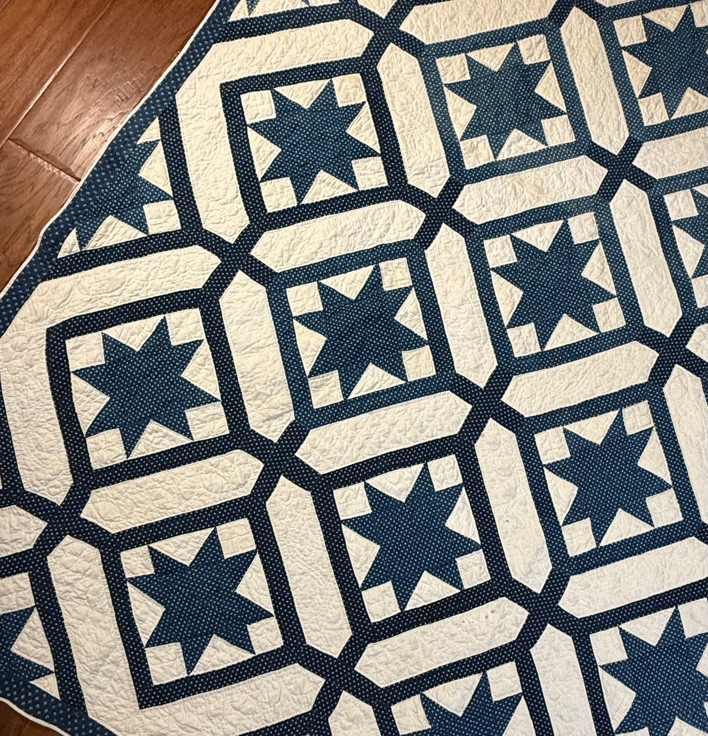 Signed Dated Variable Stars Quilt with Garden Maze Setting