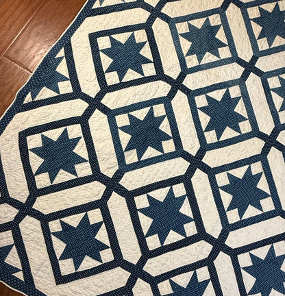 Signed Dated Variable Stars Quilt with Garden Maze Setting