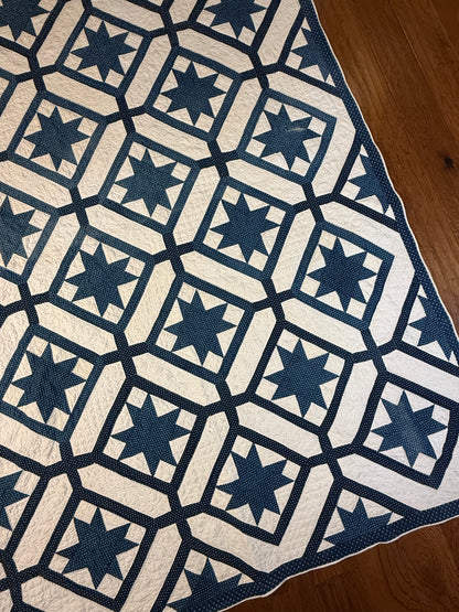 Signed Dated Variable Stars Quilt with Garden Maze Setting