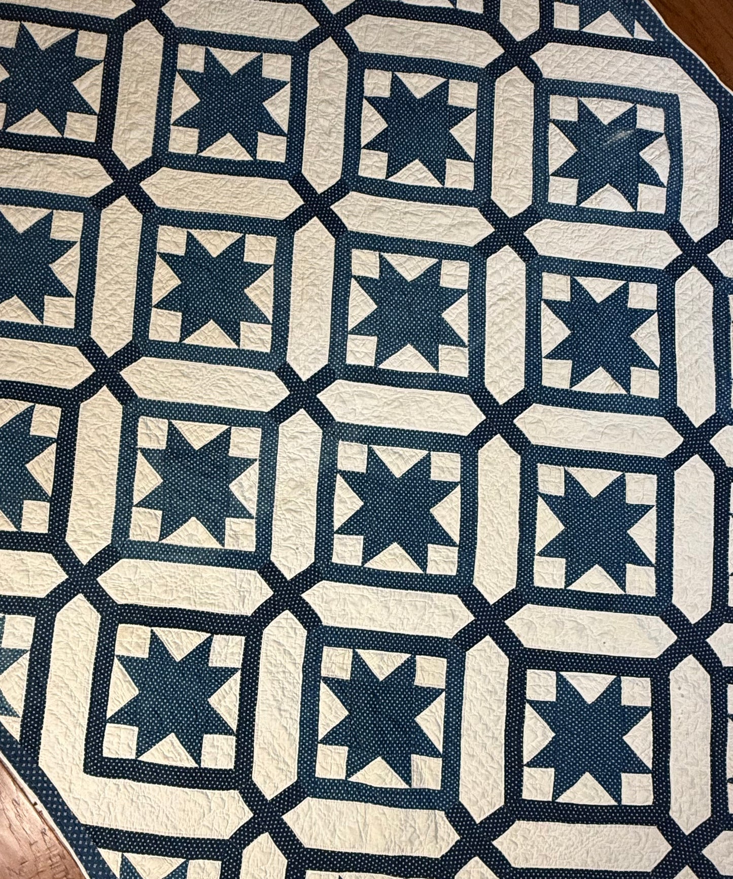 Signed Dated Variable Stars Quilt with Garden Maze Setting