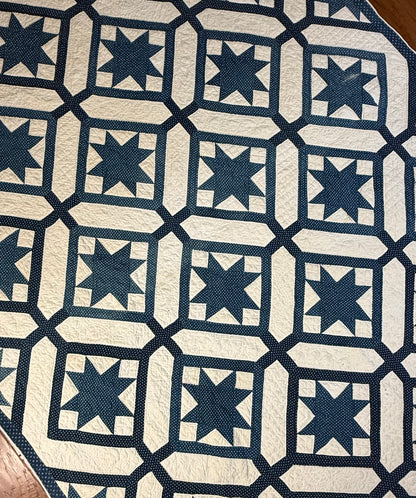 Signed Dated Variable Stars Quilt with Garden Maze Setting