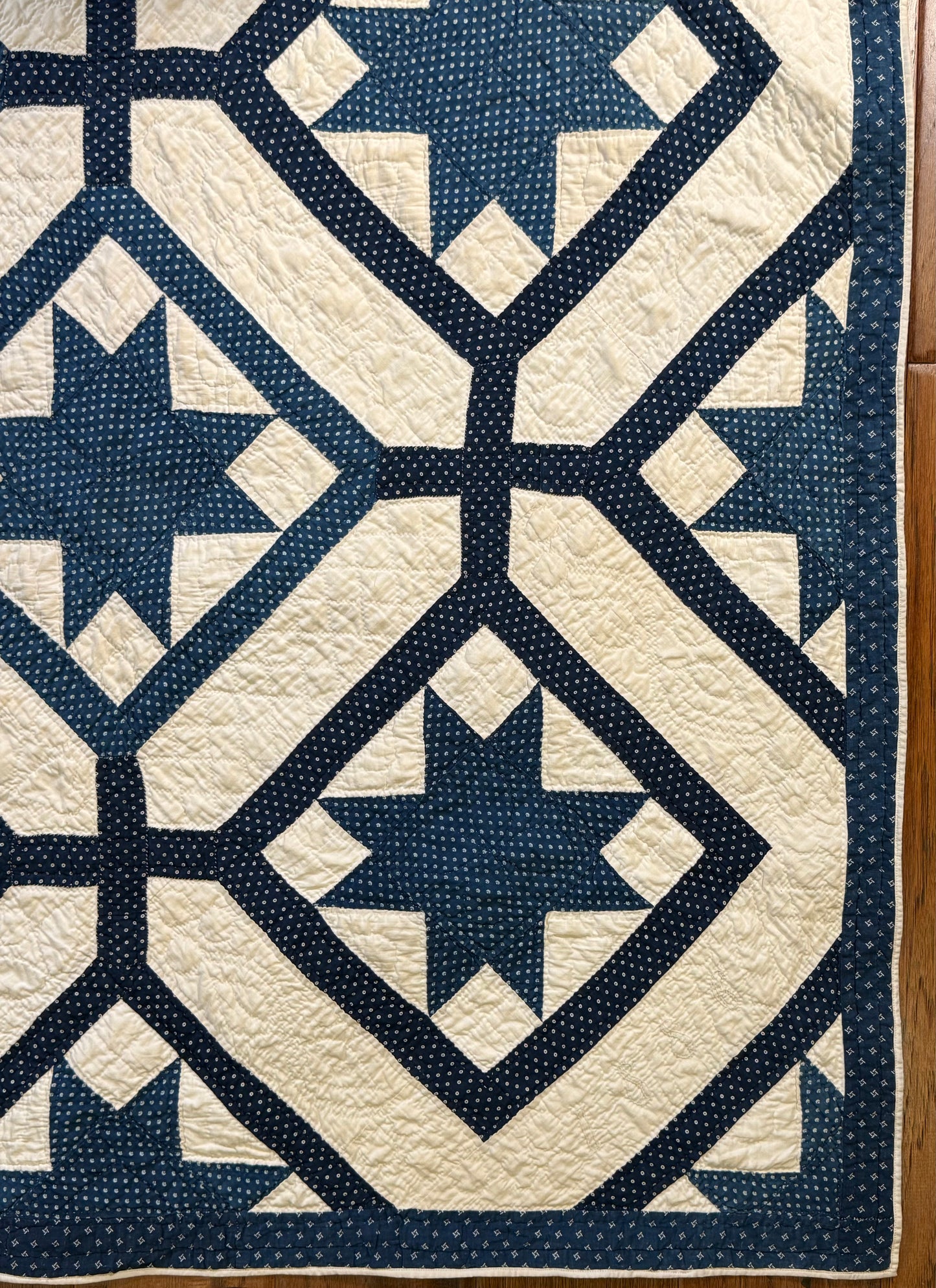 Signed Dated Variable Stars Quilt with Garden Maze Setting