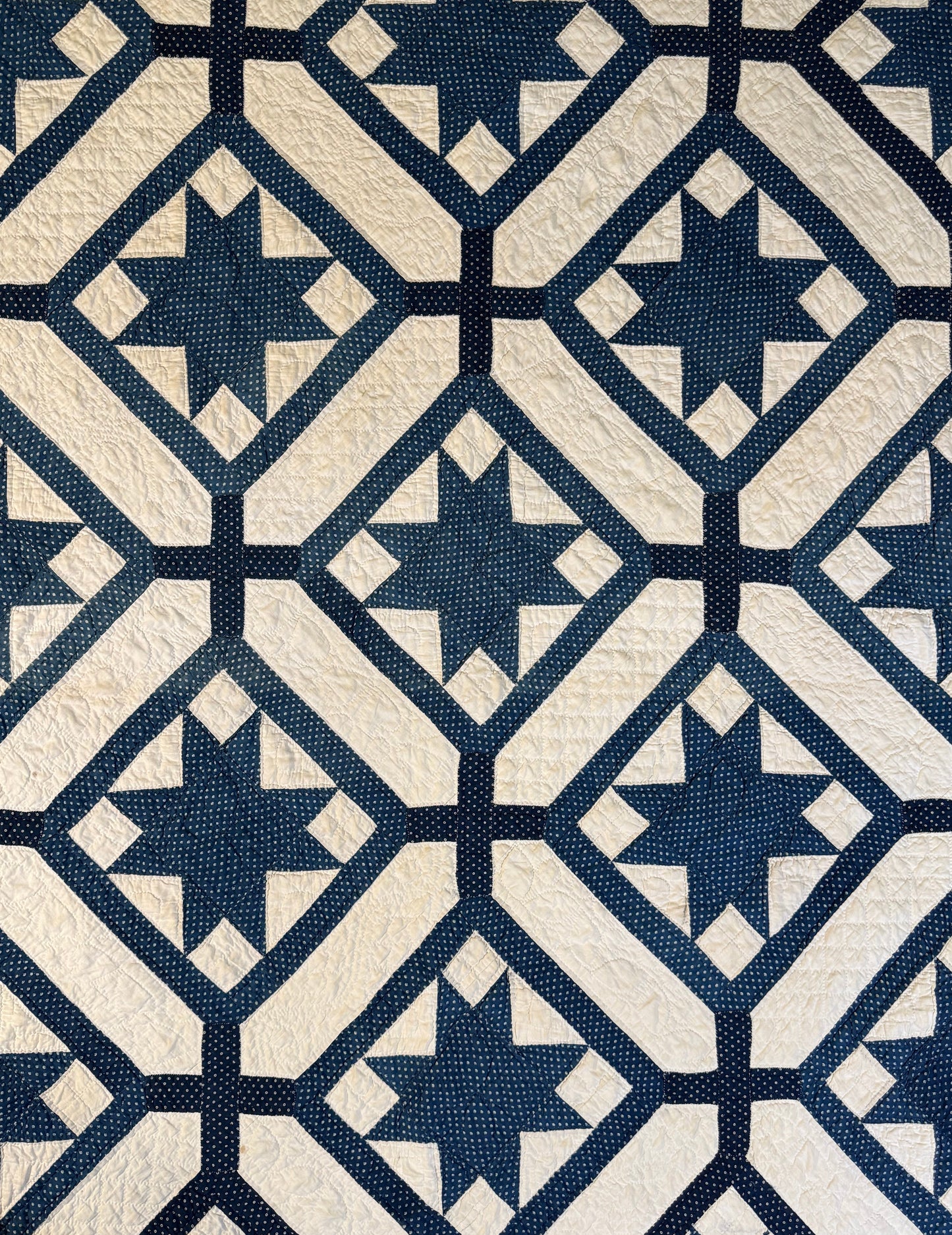 Signed Dated Variable Stars Quilt with Garden Maze Setting