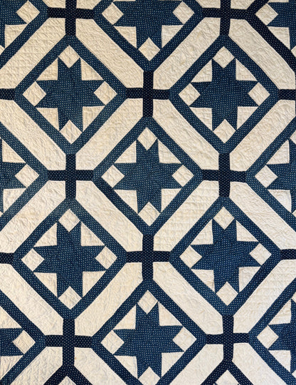 Signed Dated Variable Stars Quilt with Garden Maze Setting