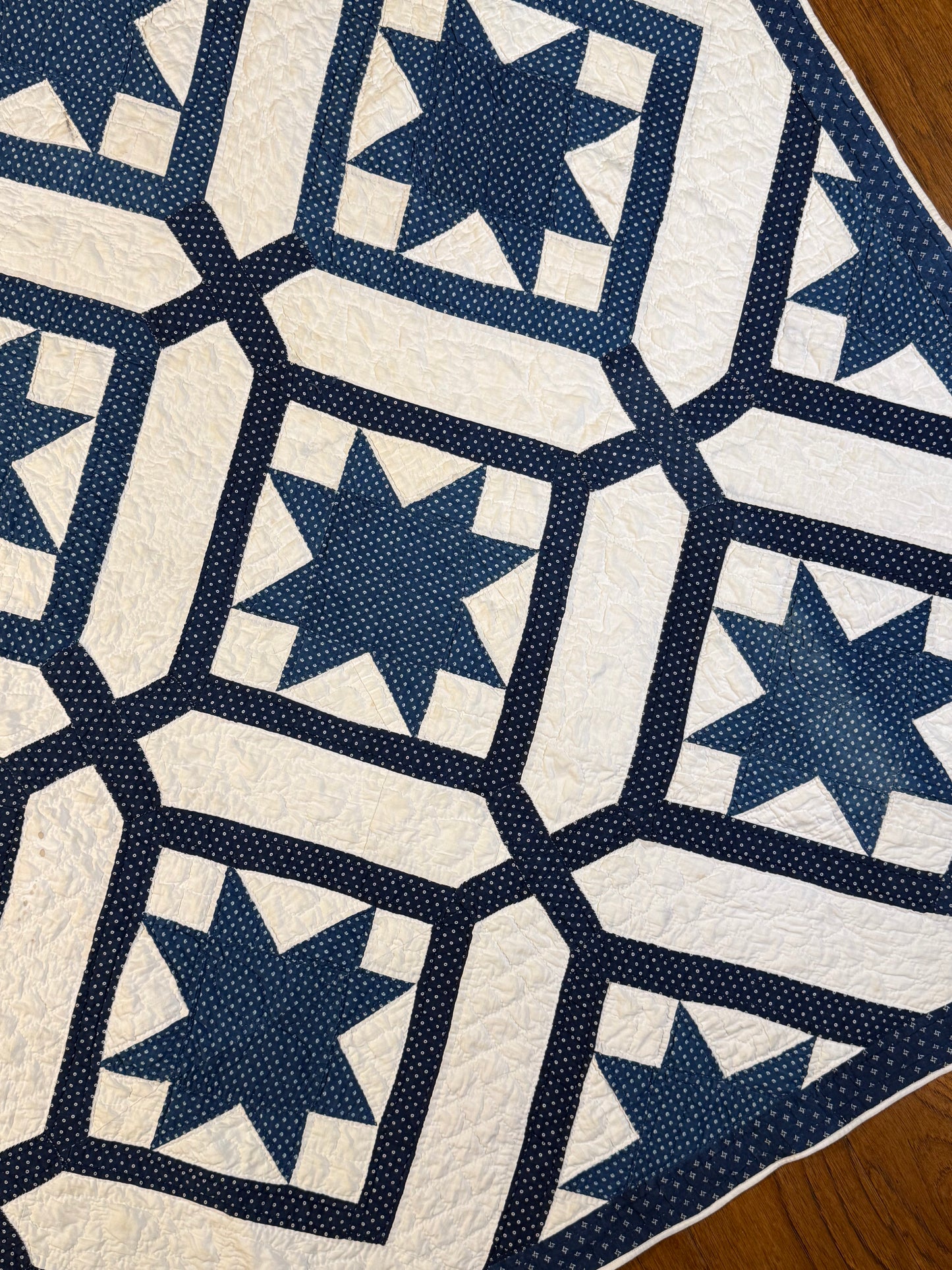 Signed Dated Variable Stars Quilt with Garden Maze Setting