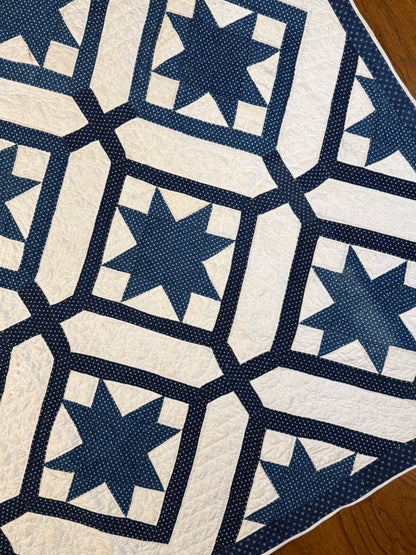 Signed Dated Variable Stars Quilt with Garden Maze Setting