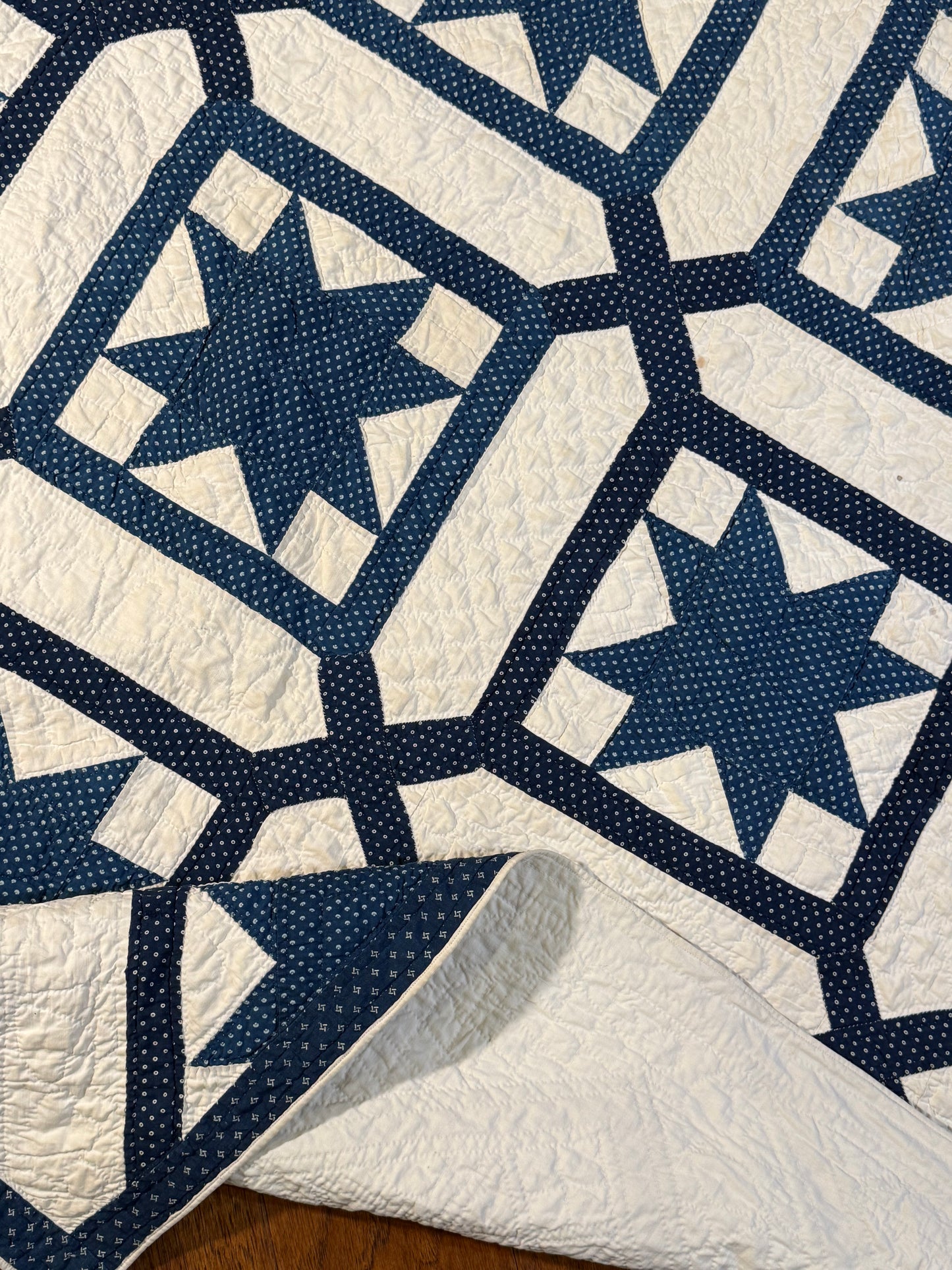 Signed Dated Variable Stars Quilt with Garden Maze Setting