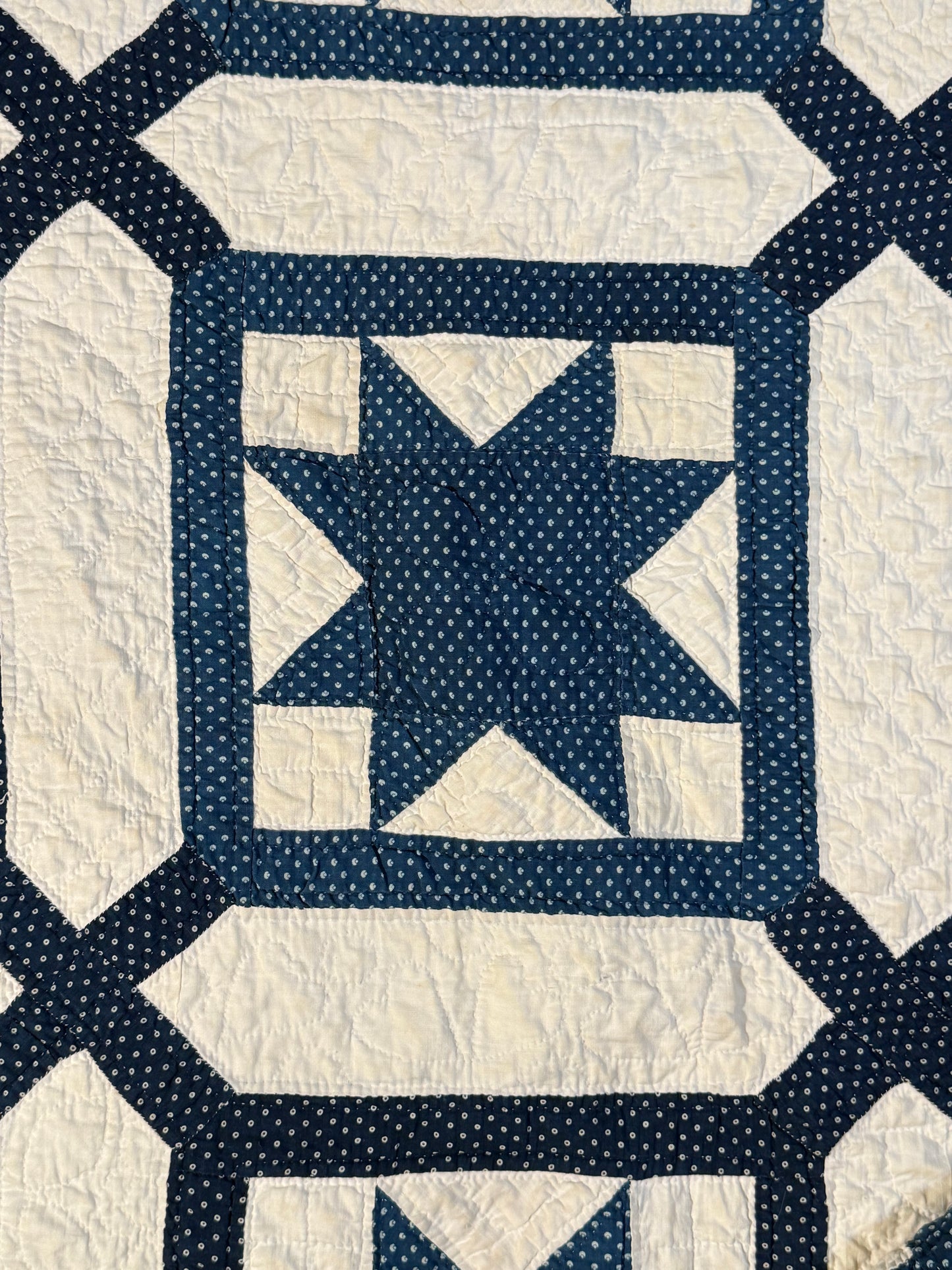 Signed Dated Variable Stars Quilt with Garden Maze Setting