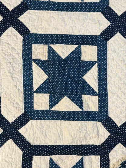 Signed Dated Variable Stars Quilt with Garden Maze Setting