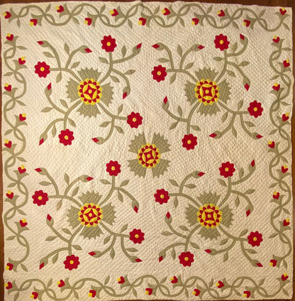 Whig Rose Appliqué Quilt with Border