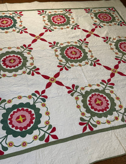 Early 9 Block Whimsical Applique  Quilt