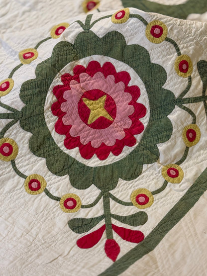 Early 9 Block Whimsical Applique  Quilt