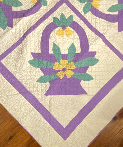 4 Block Basket of Flowers Quilt