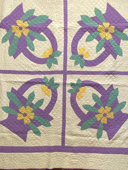 4 Block Basket of Flowers Quilt